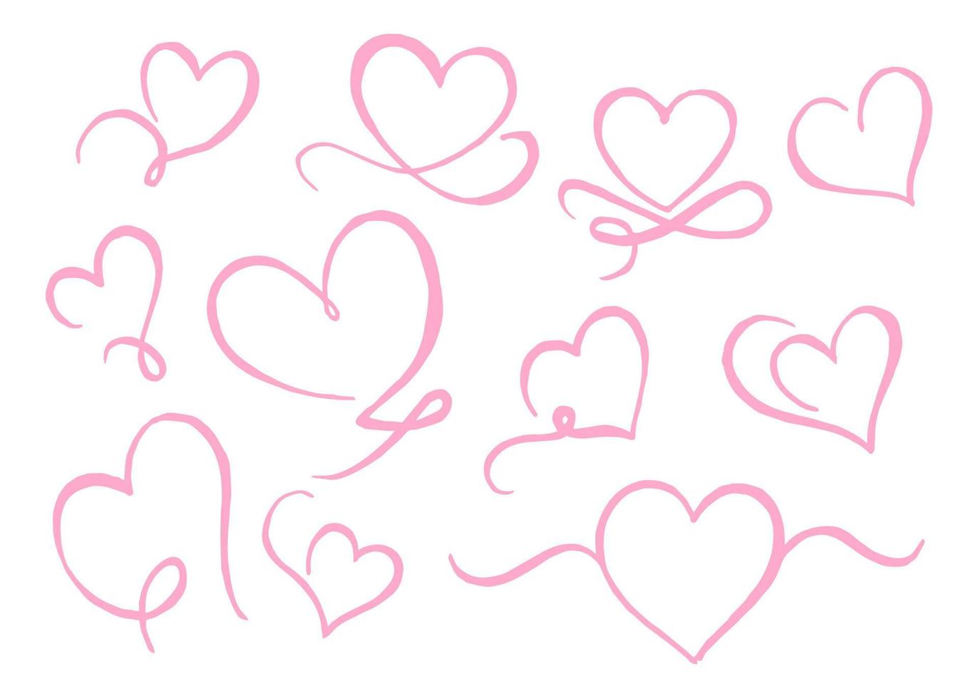 Love hearts flourish, vector illustration.