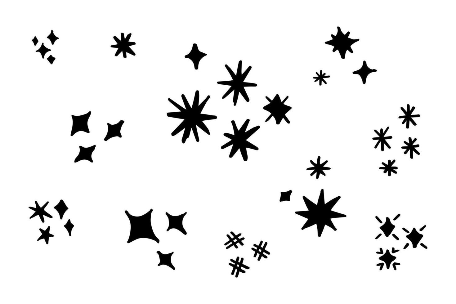 Sparkling stars, Shiny sparks. Vector illustration.