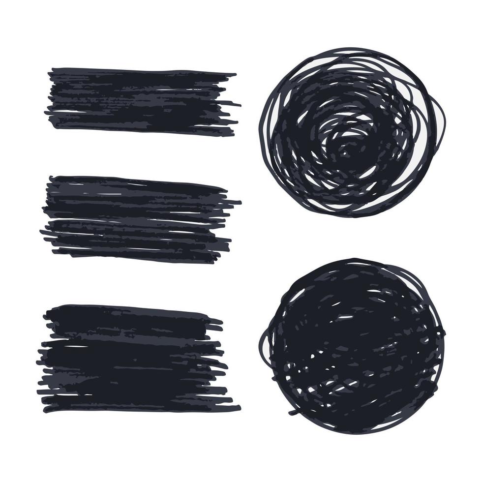 Brush Ink. Black Graffiti Textures. Grey Painting Stripe. Scribble Abstract. Monochrome Stroke Vector. vector