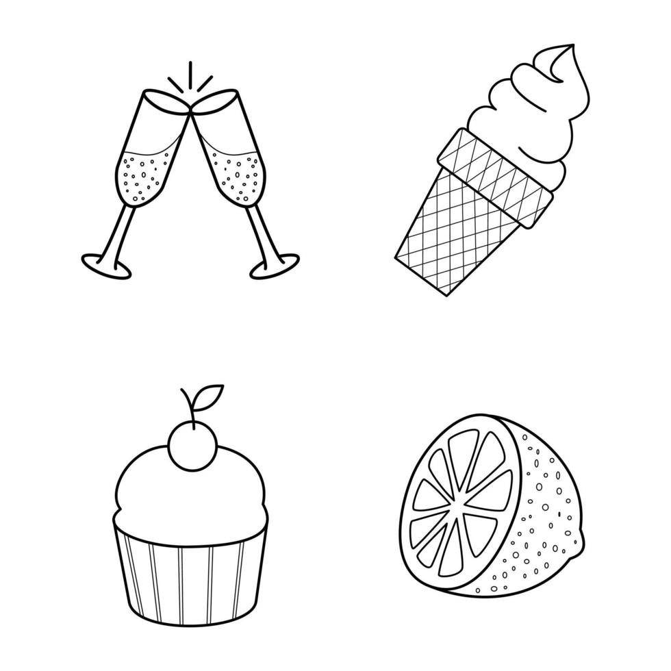 Food and drink line art, Vector Illustration