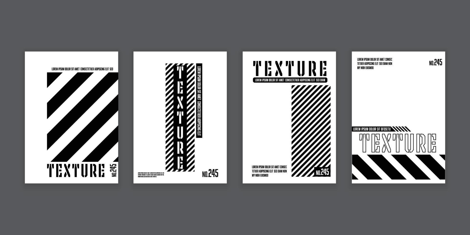 Vector set modern black and white template for flyer, poster, book cover or magazine. Banner background design element.