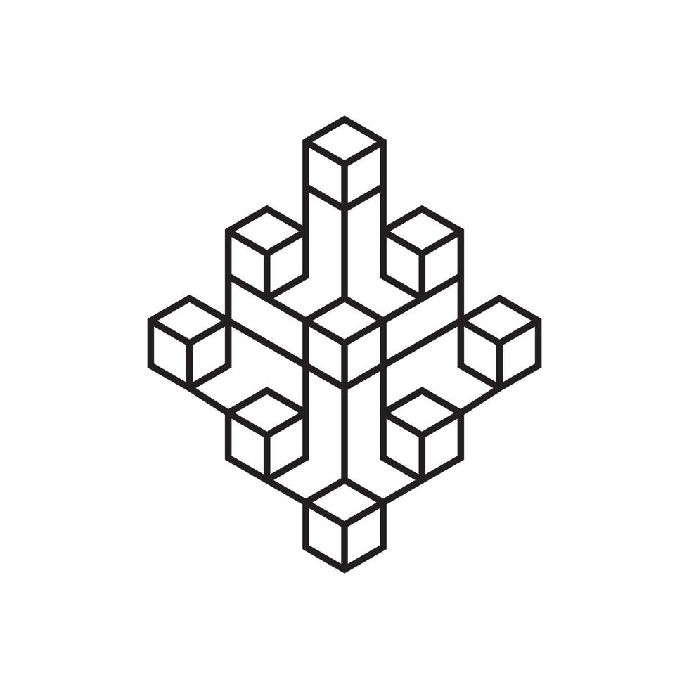 icono de línea interconectado ilustración vectorial de diseño hexagonal. vector