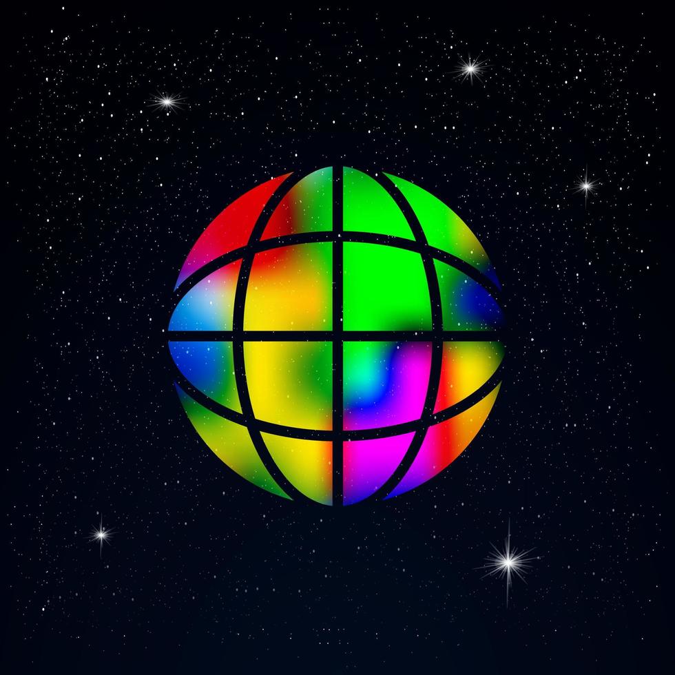 globo colorido con ilustración de vcetor de diseño estrellado. vector