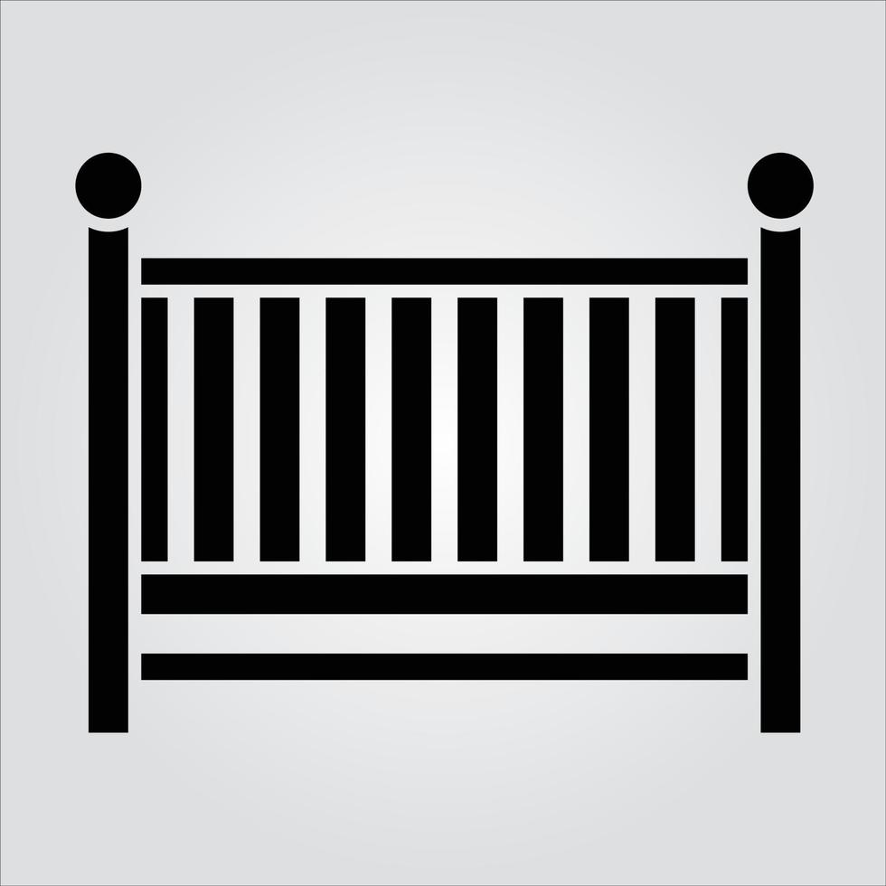 Isolated Glyph Baby Crib Icon Scalable Vector Graphic