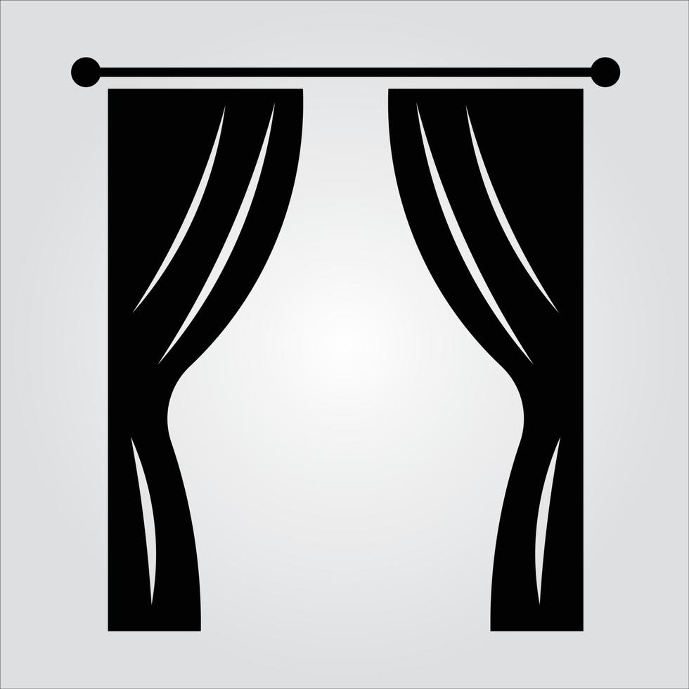 Isolated Glyph Curtain Icon Scalable Vector Graphic