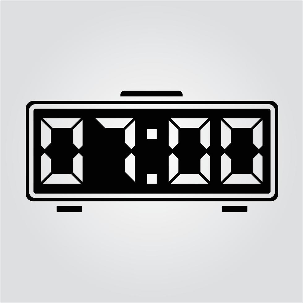 Isolated Glyph Digital Clock Icon Scalable Vector Graphic