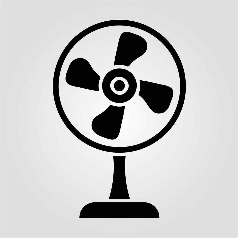 Isolated Glyph Desk Fan Icon Scalable Vector Graphic