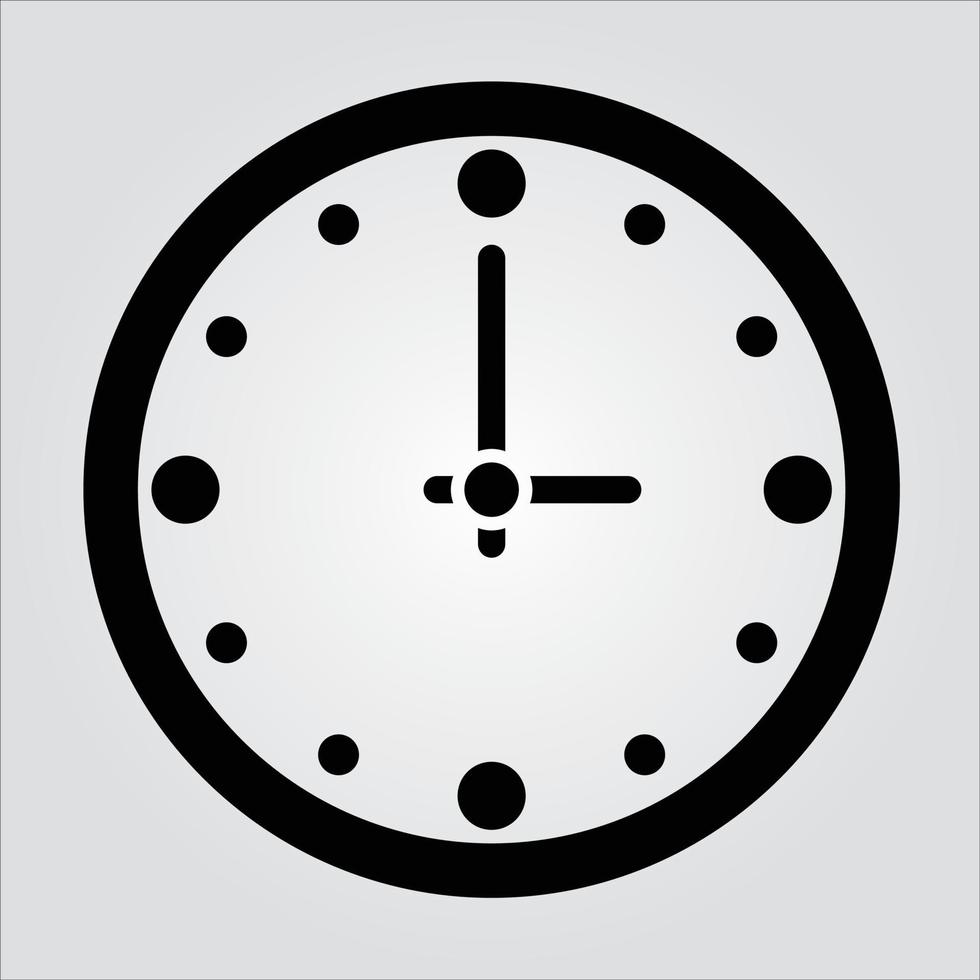 Isolated Glyph Wall Clock Icon Scalable Vector Graphic