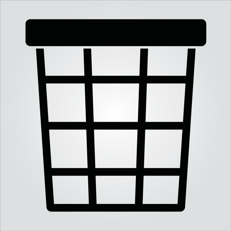 Isolated Glyph Trash Bin Icon Scalable Vector Graphic