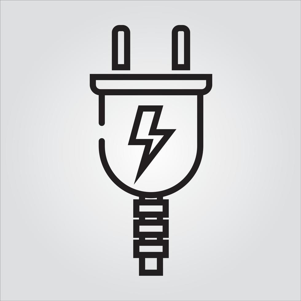 Isolated Outline Plug Icon Electricity Scalable Vector Graphic
