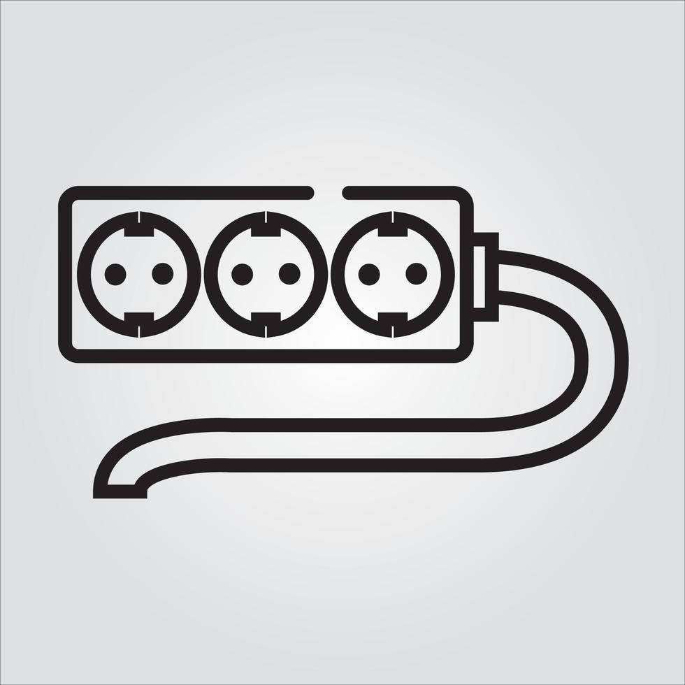 Isolated Outline Cable Extension Icon Electricity Scalable Vector Graphic