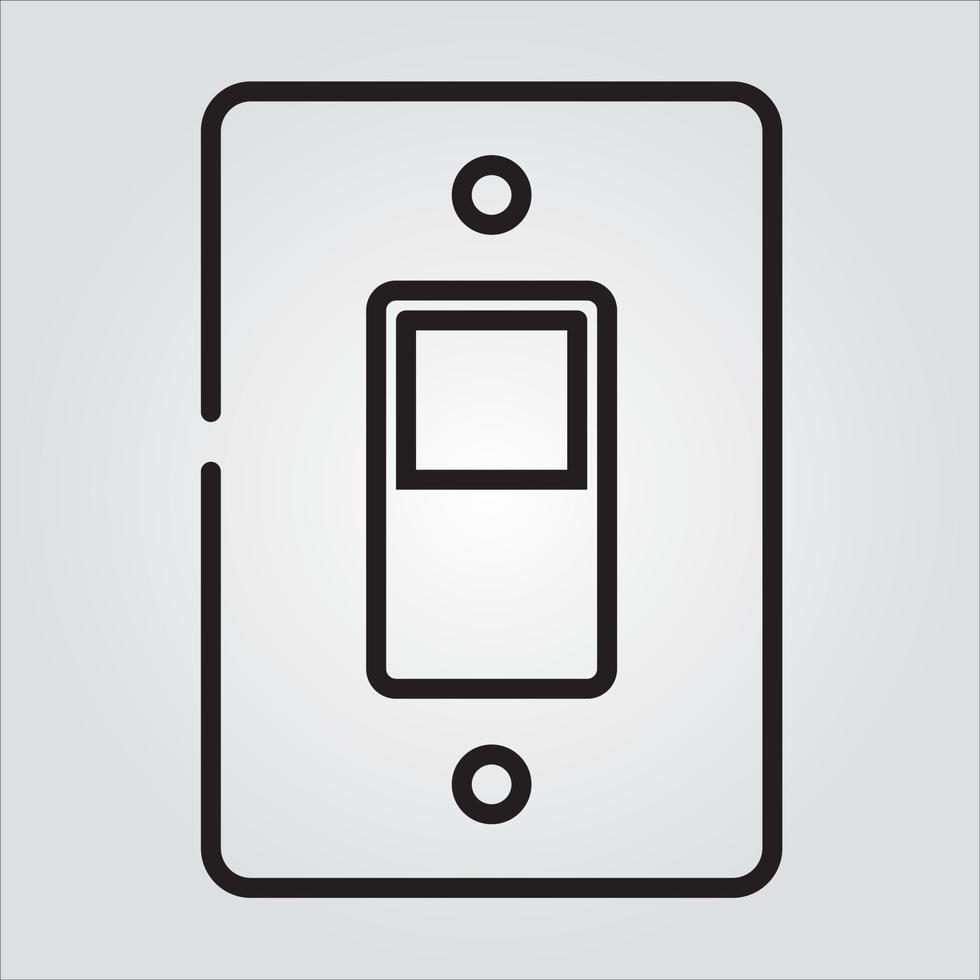 Isolated Outline Light Switch Icon Electricity Scalable Vector Graphic