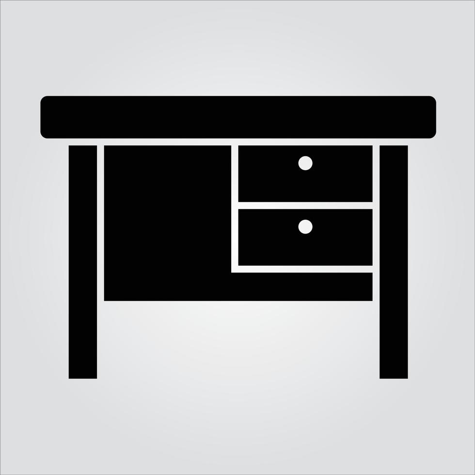 Isolated Glyph Study Desk Icon Scalable Vector Graphic