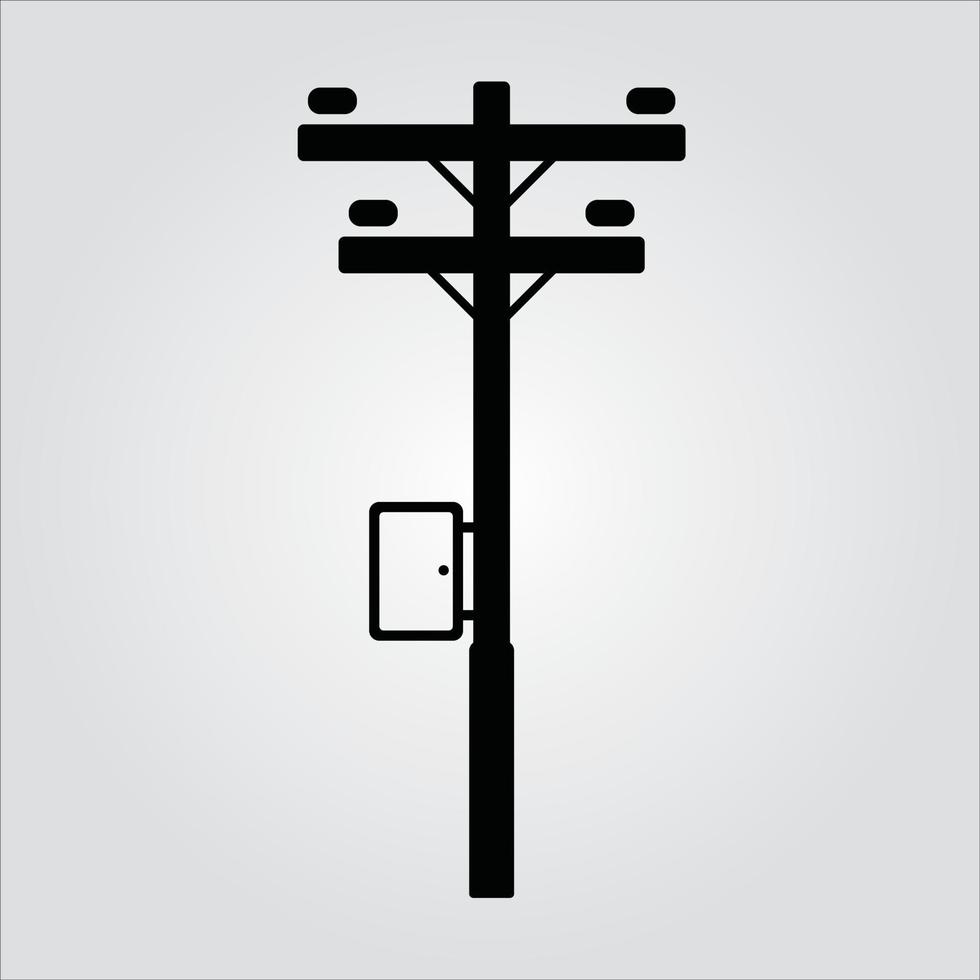 Isolated Glyph Electric Pole Icon Electricity Scalable Vector Graphic