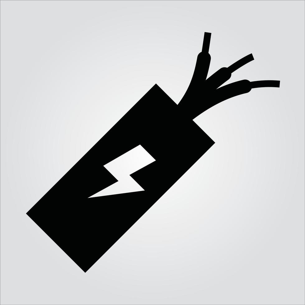 Isolated Glyph Wire Cable Icon Electricity Scalable Vector Graphic