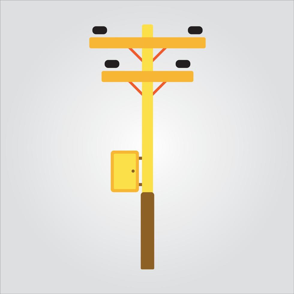 Isolated Color Electric Pole Icon Electricity Scalable Vector Graphic