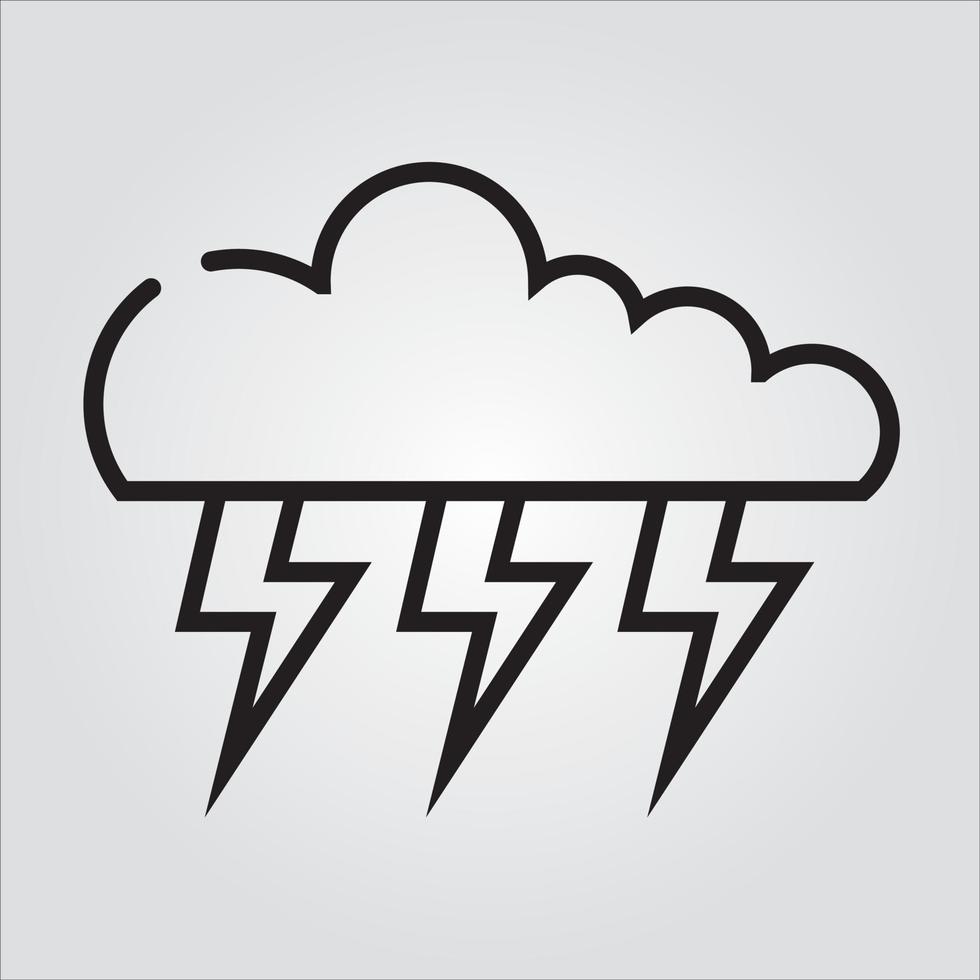 Isolated Outline Thunder Bolt Icon Electricity Scalable Vector Graphic