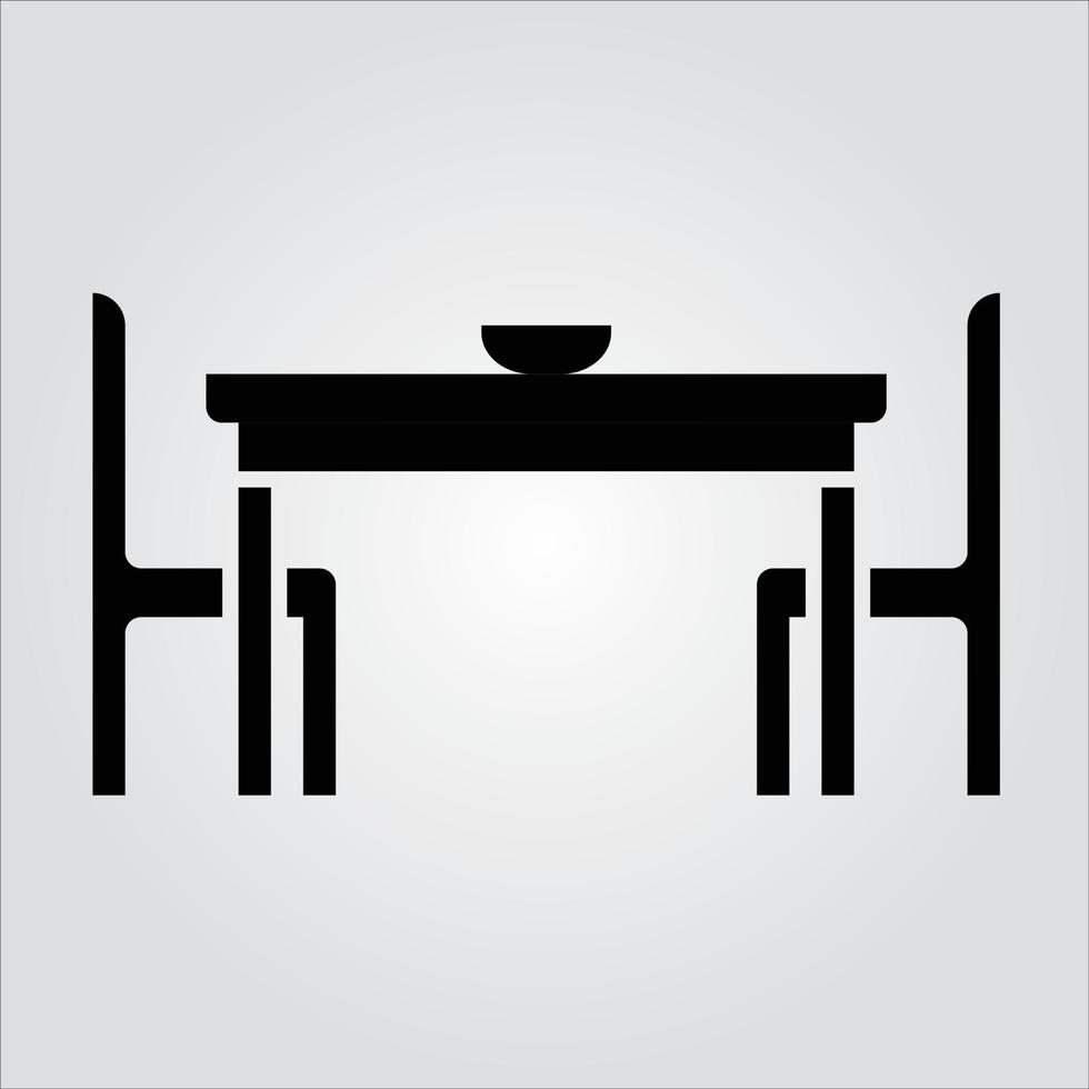 icono de mesa de comedor de glifo aislado gráfico vectorial escalable vector