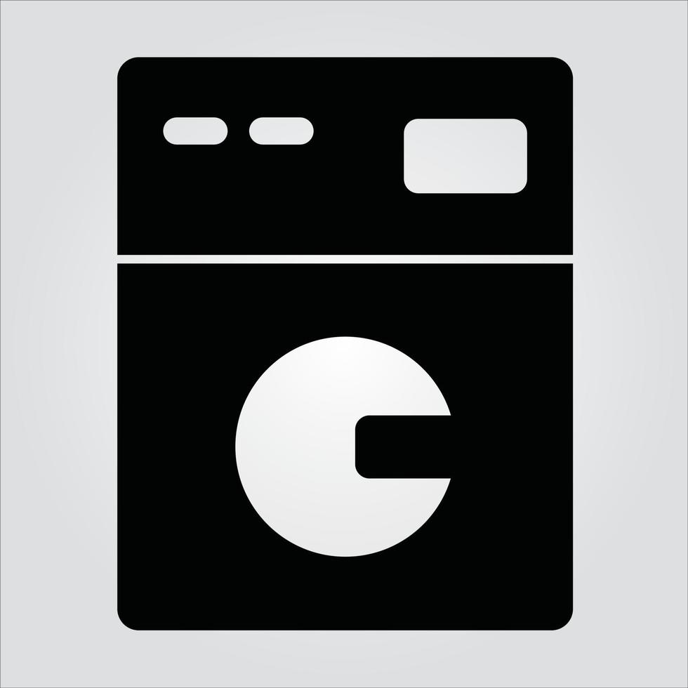 Isolated Glyph Washing Machine Icon Scalable Vector Graphic