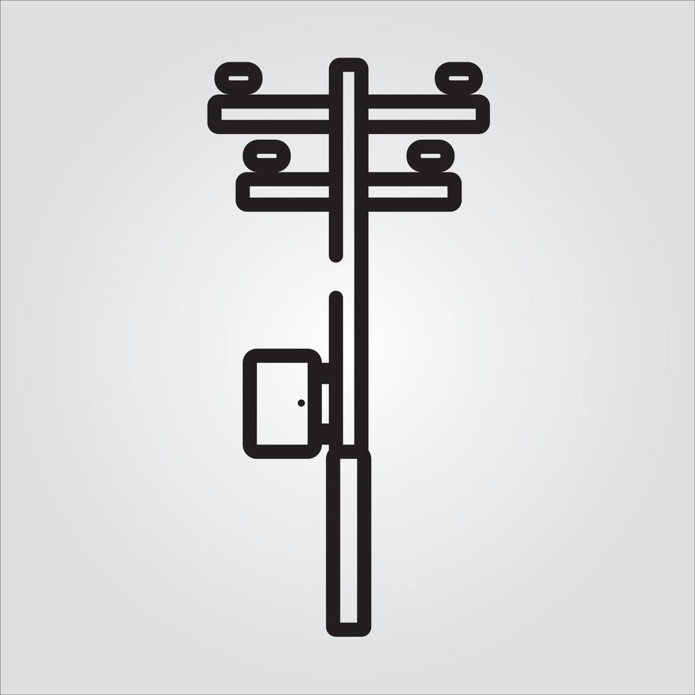 Isolated Outline Electric Pole Icon Electricity Scalable Vector Graphic