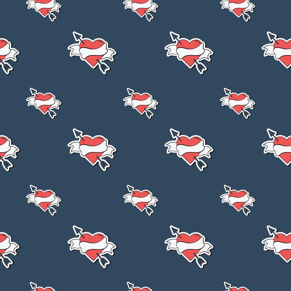 heart arrow seamless pattern premium vector