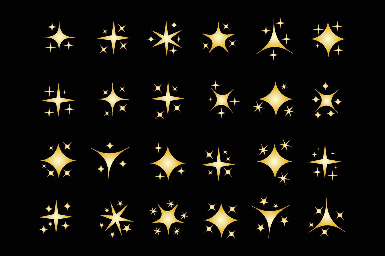 Sparkling stars. shiny sparks, glitter light star and sparkle elements  Vector