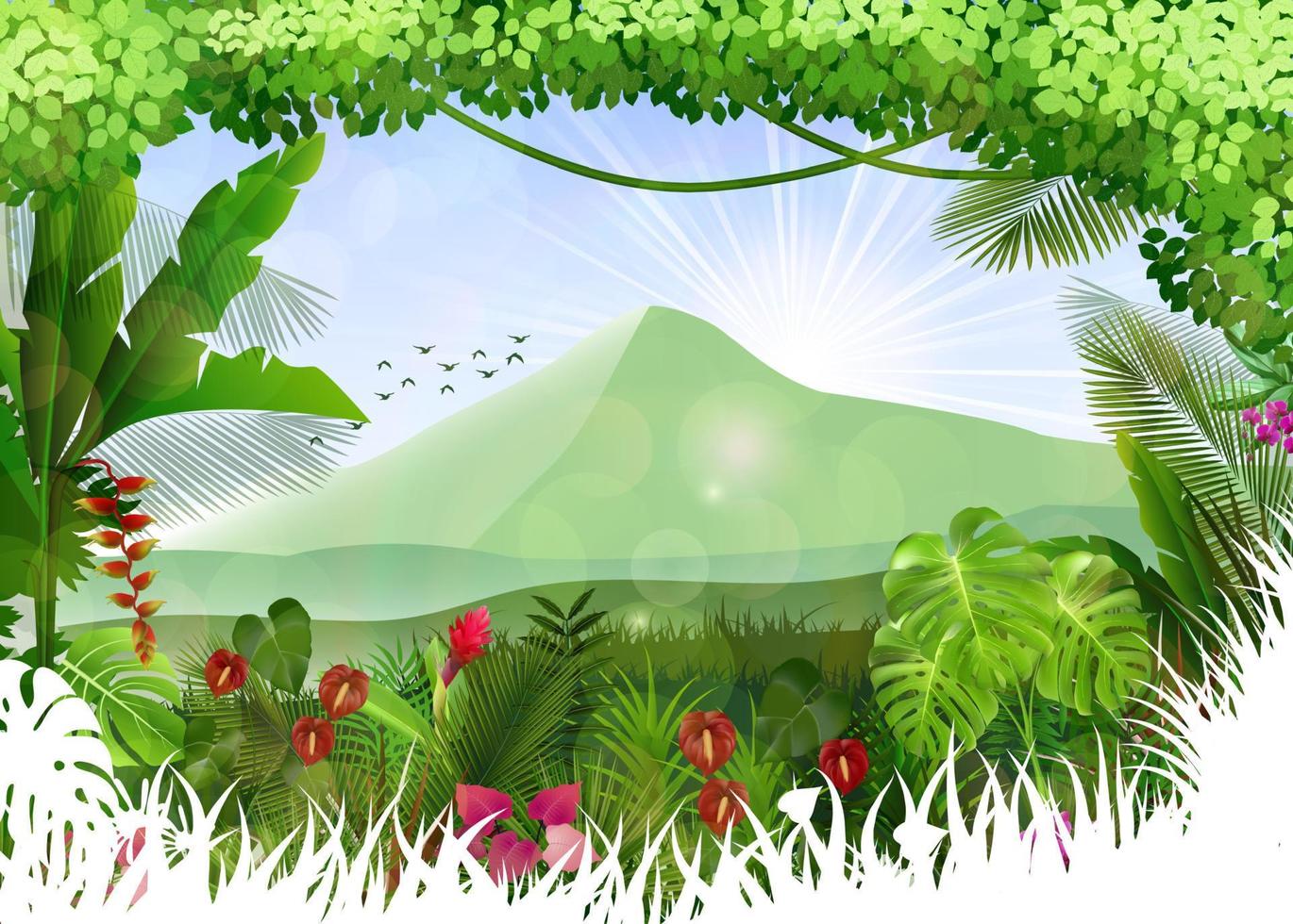 fondo tropical hermoso vector