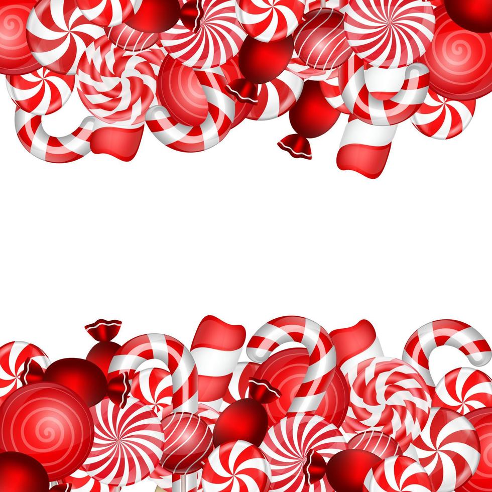 Sweet banner with lollipop and candies cane.vector vector