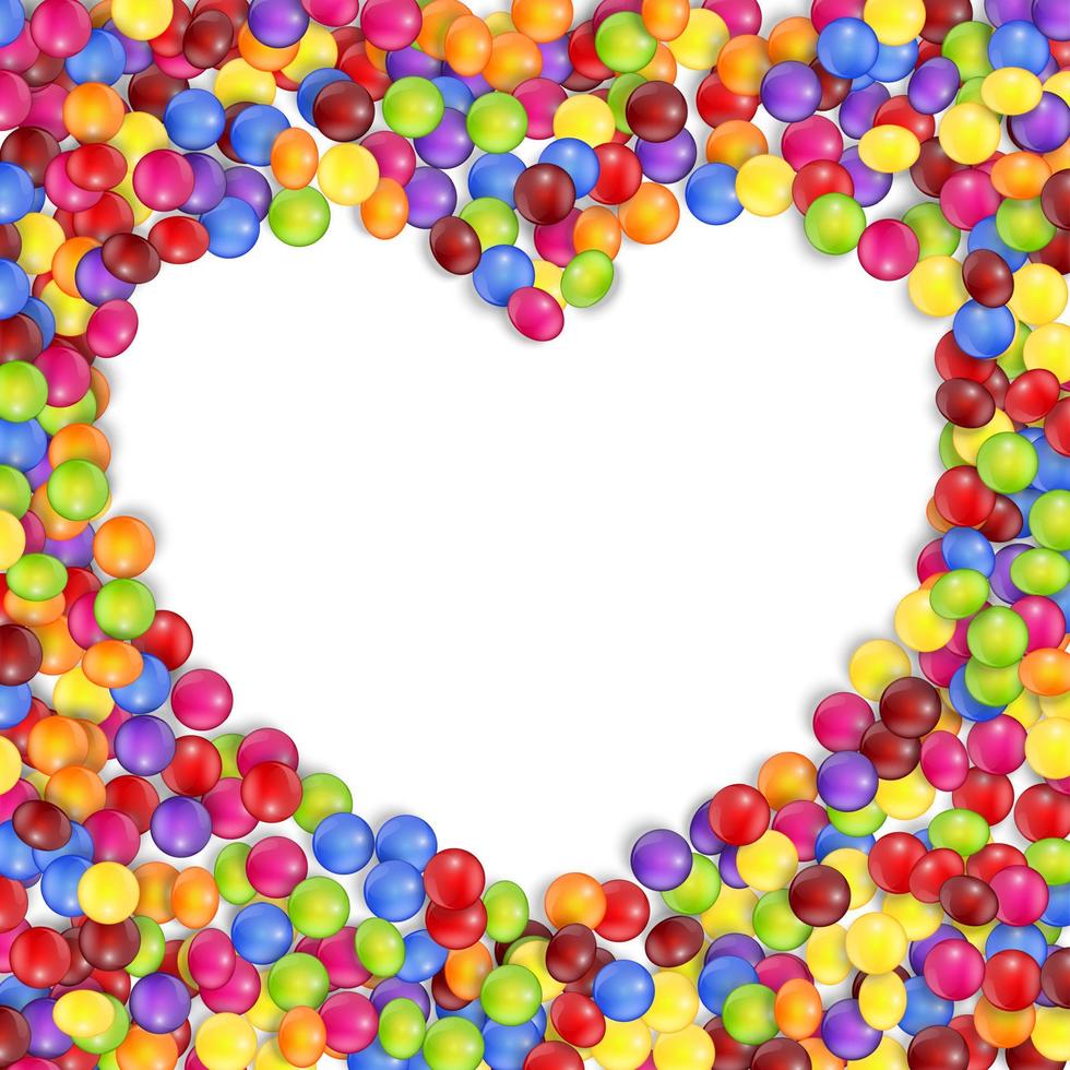 Frame of love colored candies.vector vector