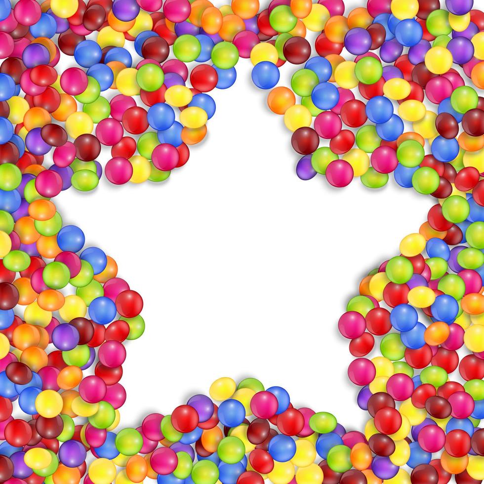 Frame of star colorful candies.vector vector