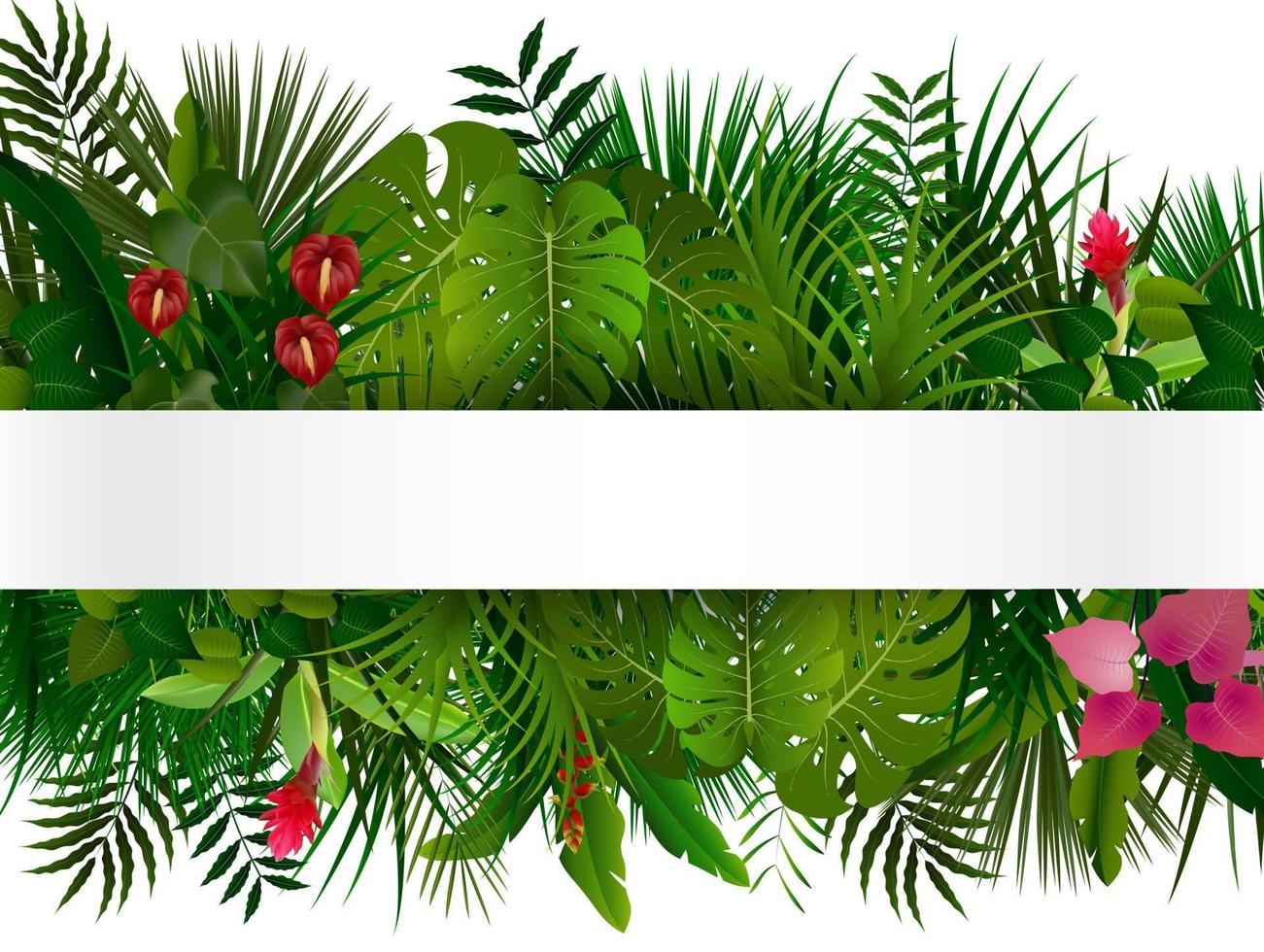 Tropical foliage. Floral design background.vector vector