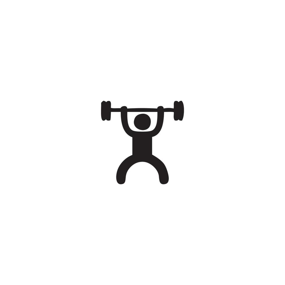 Gym. Raising the barbell. Vector, silhouette vector