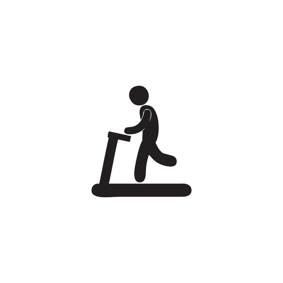 Man Running icon on Treadmill in Gym Icon, silhouette vector