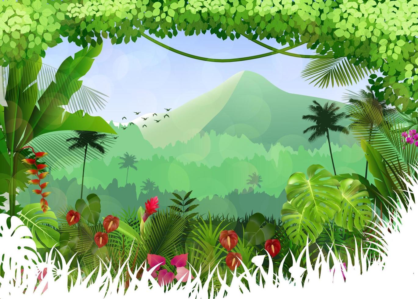 fondo tropical hermoso vector