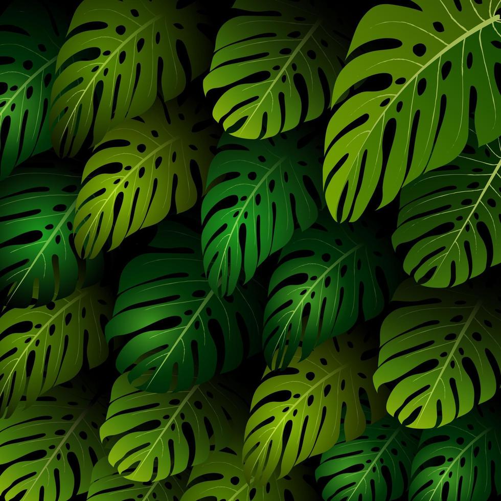 Exotic pattern with tropical leaves background vector