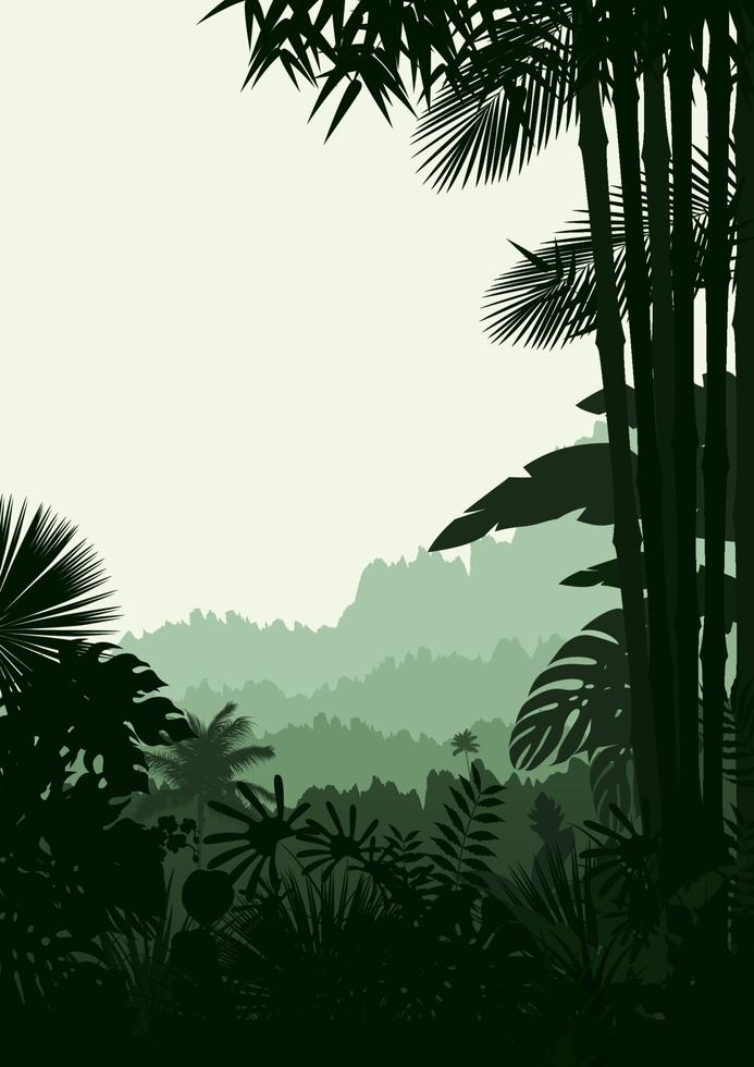 paisaje forestal de fondo tropical vector