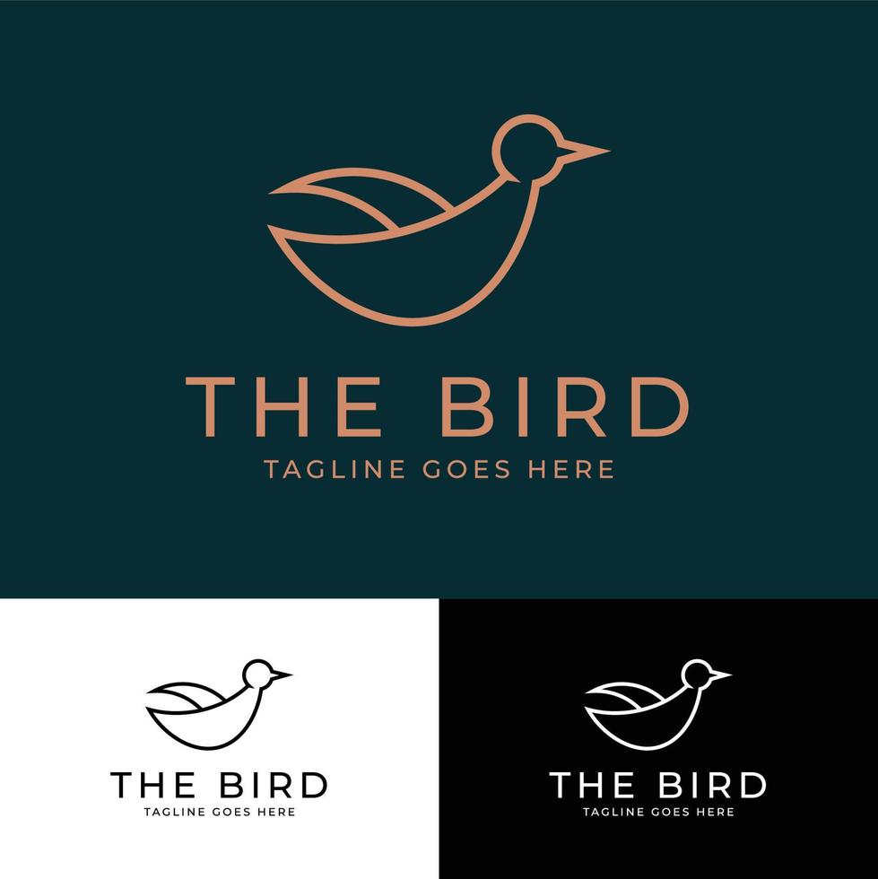 Bird Minimalist Logo vector