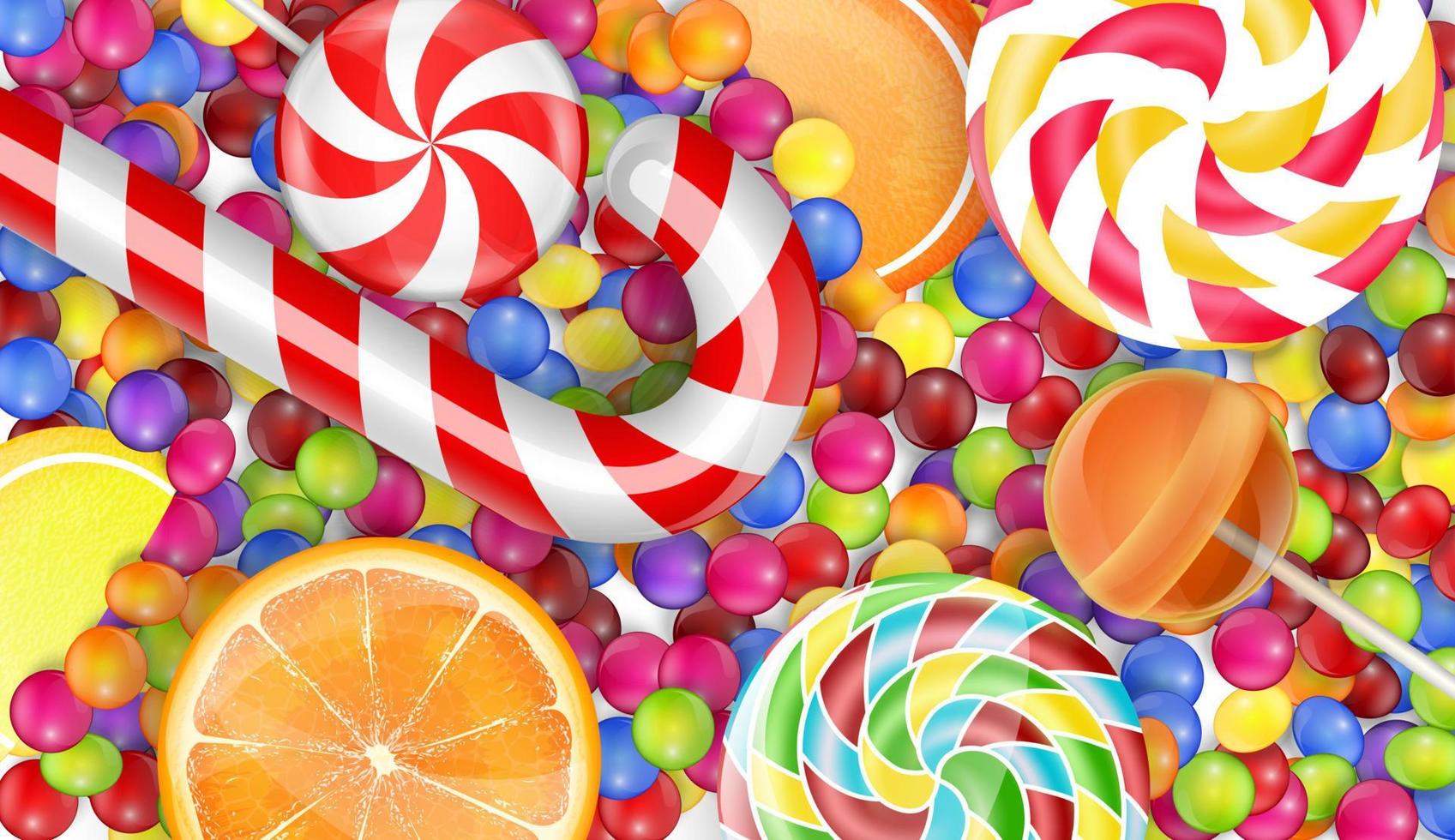 Sweets background with a pile candy.vector vector