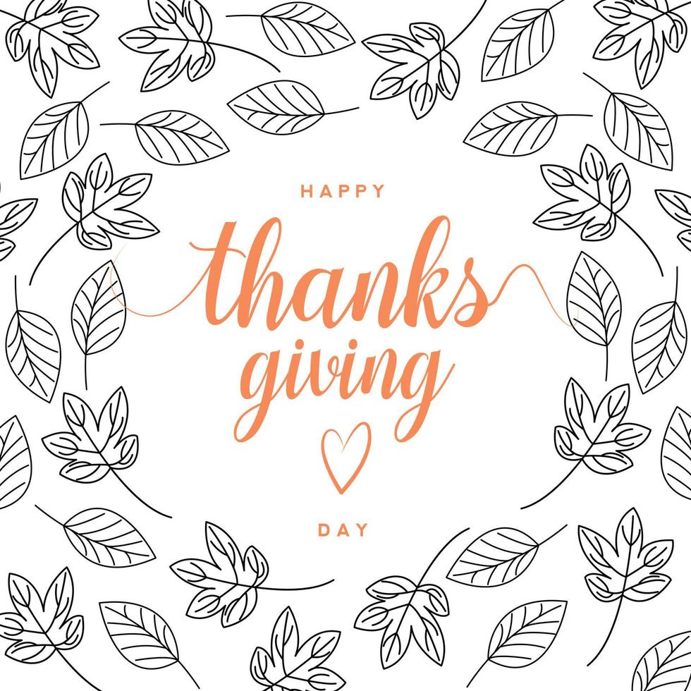 Autumn happy thanksgiving day card vector