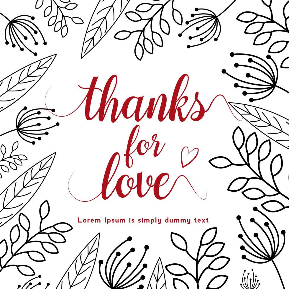 Autumn thanks for love card template vector