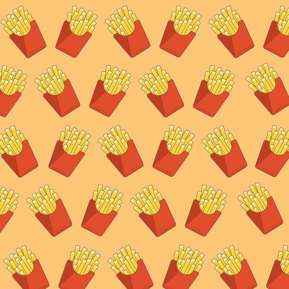 French fries pattern card template vector