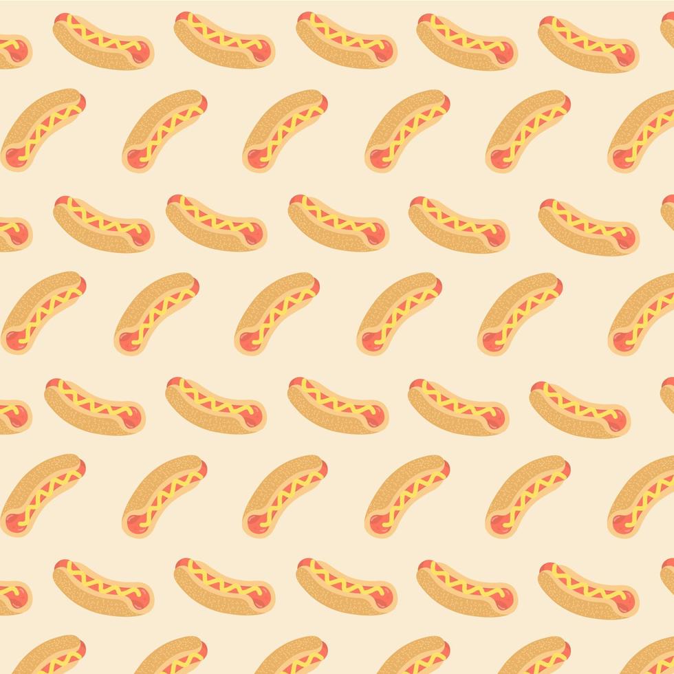 Hot Dog Pattern For National Day vector