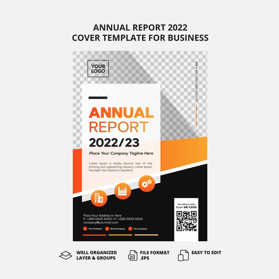 Annual report 2022 and 2023 cover template vector