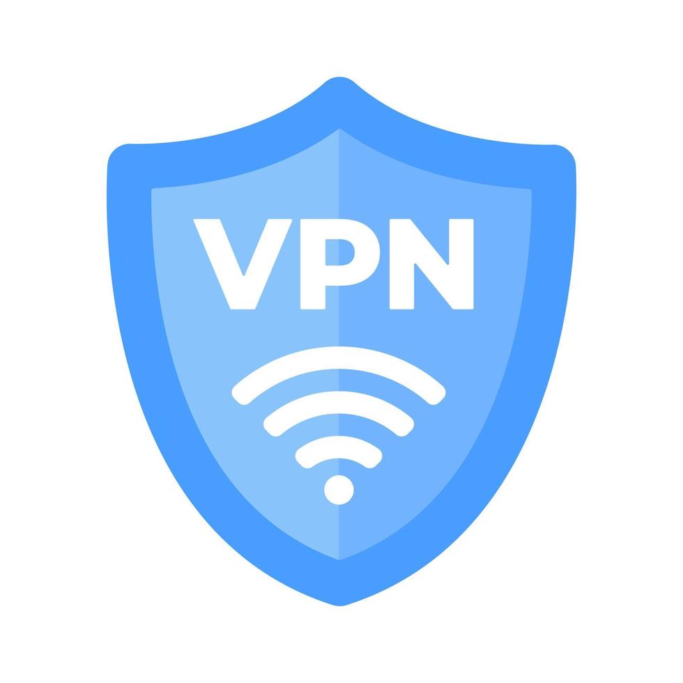 Wireless shield VPN wifi icon sign flat design vector illustration.