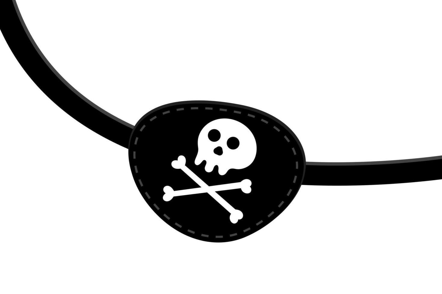 icono de parche en el ojo pirata signo ilustración de vector de diseño de estilo plano aislado sobre fondo blanco.