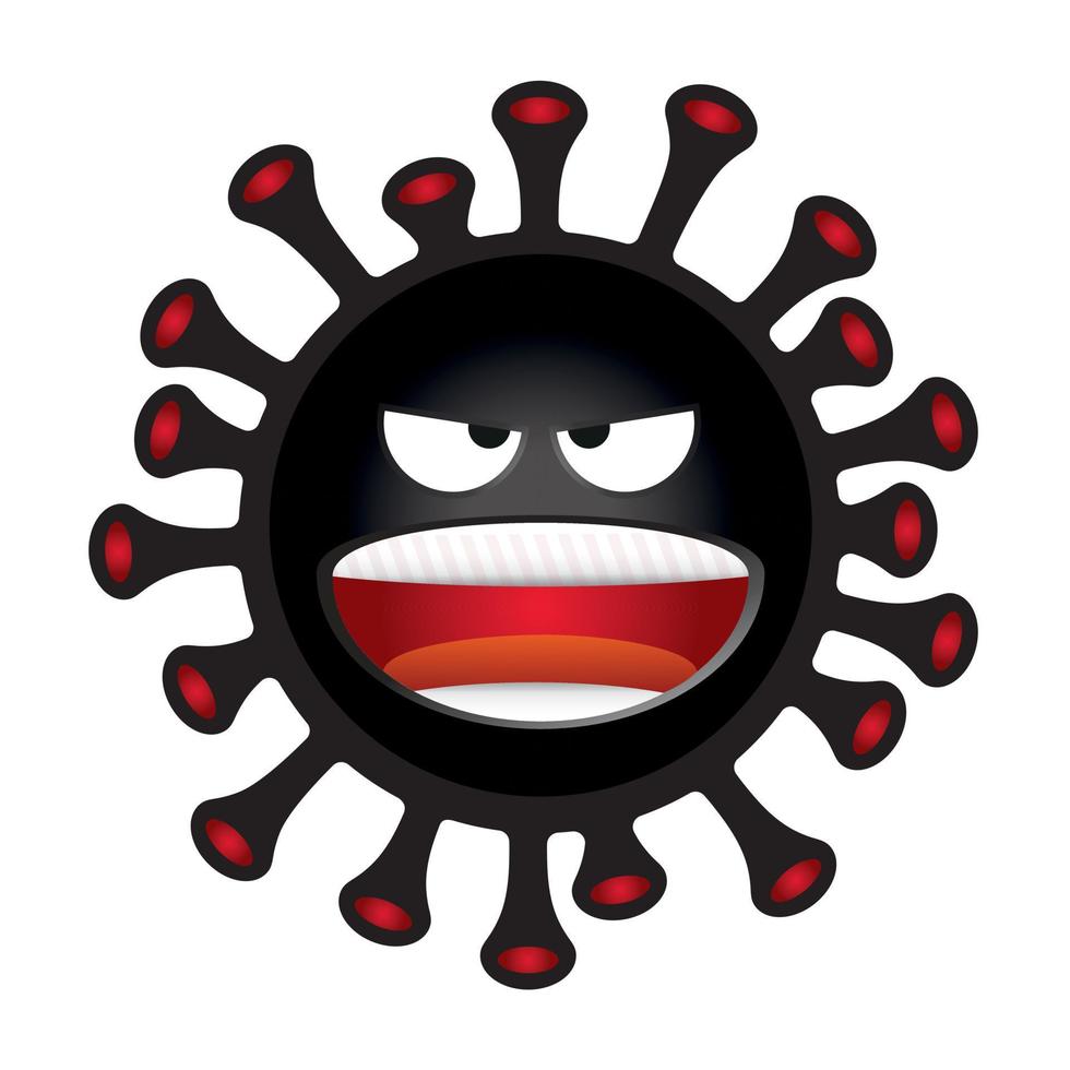 icono de virus de dibujos animados coronavirus covid 19 vector