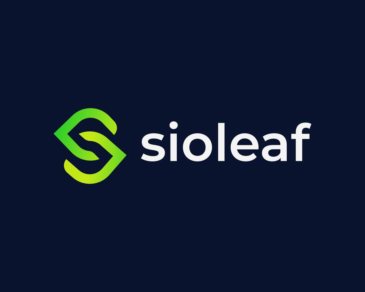 letter s with leaf logo design vector