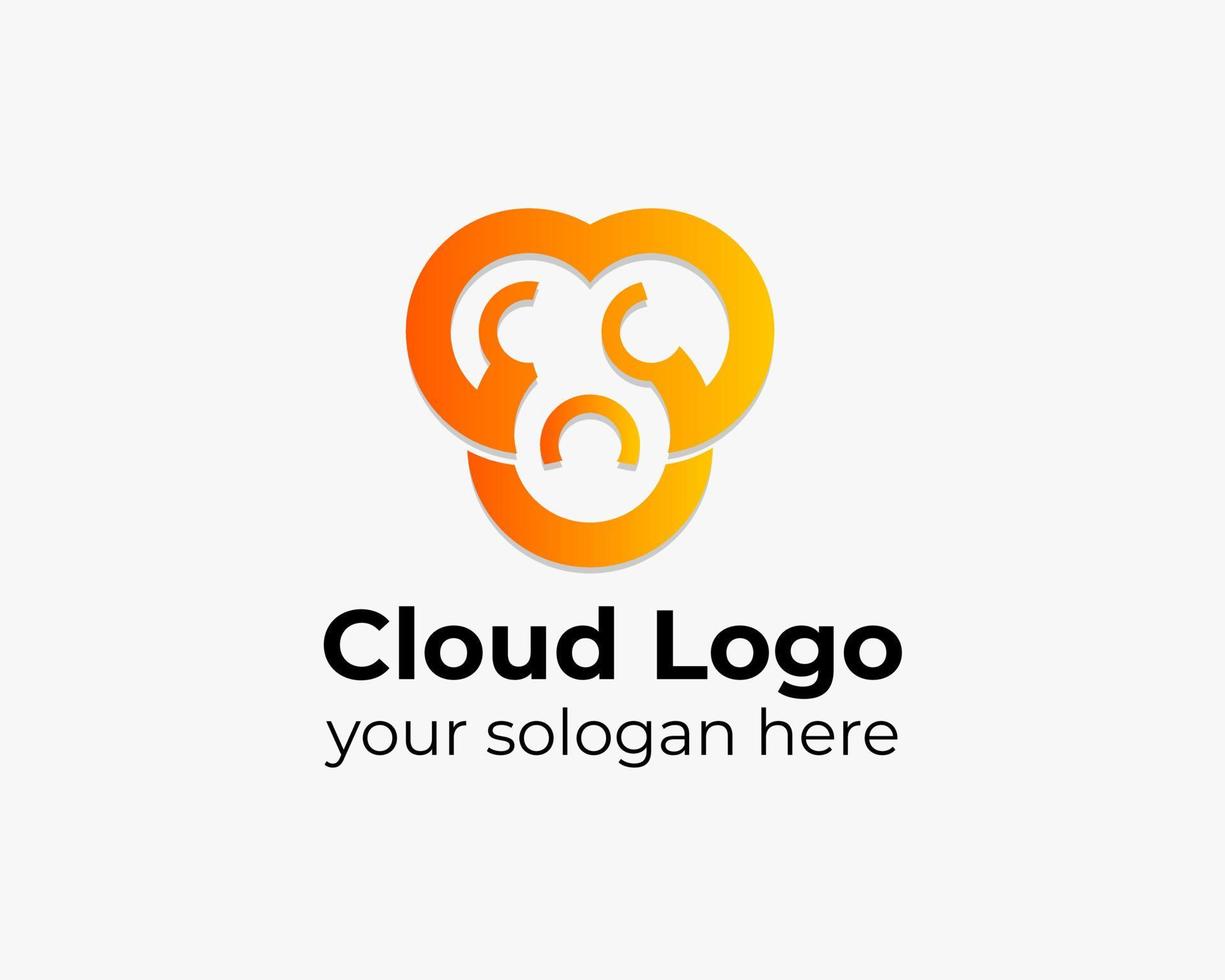 vector de diseño de logotipo de empresa en la nube