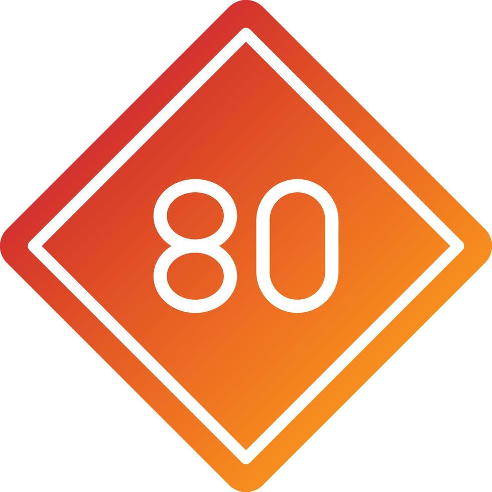 estilo de icono de límite de velocidad 80 vector