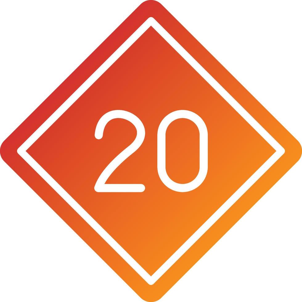 estilo de icono de límite de velocidad 20 vector